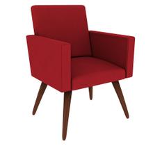 Poltrona Decorativa Nina Suede Vermelho - CabrunShop