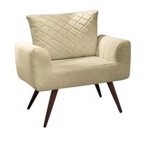 Poltrona decorativa Nova Opala pé palito bege Poltrona decorativa Nova Opala pé palito bege