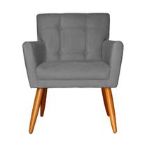 Poltrona Decorativa Onix Suede Cinza - DS Estofados Poltrona Decorativa Onix Suede Cinza - DS Estofados