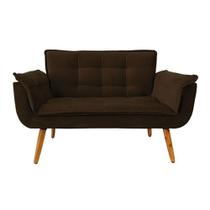 Poltrona decorativa Opala 2 lugares marrom pé palito Poltrona decorativa Opala 2 lugares marrom pé palito