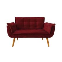 Poltrona decorativa Opala 2 lugares vermelho bordô pé palito