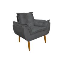 Poltrona Decorativa Opala Amamentação Escritório Sala Recepção Veludo Cinza Escuro - Montanaris Decor Poltrona Decorativa Opala Amamentação Escritório Sala Recepção Veludo Cinza Escuro - Montanaris Decor