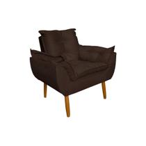 Poltrona Decorativa Opala Amamentação Escritório Sala Recepção Veludo Marrom - Montanaris Decor Poltrona Decorativa Opala Amamentação Escritório Sala Recepção Veludo Marrom - Montanaris Decor