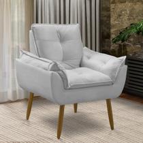 Poltrona decorativa opala confortável para sala quarto recepção suede luxo porto arapongas - Arapongas Decor