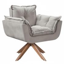 Poltrona Decorativa Opala Giratória Luxuosa Tecido Veludo Gustavo Decor