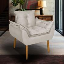 Poltrona Decorativa Opala Luxo Para Sala Recepção Escritório Moderna com Pés Palito