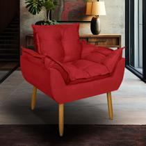 Poltrona Decorativa Opala Luxo Para Sala Recepção Escritório Moderna com Pés Palito