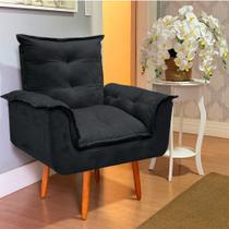 Poltrona Decorativa Opala Luxo Preto
