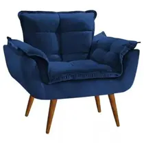 Poltrona Decorativa Opala Luxo Reforçada Amamentação Suede - Twdecora