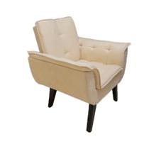 Poltrona Decorativa Opala Plus Para Sala De Estar Quarto Escritório - Bege . - Cor: Bege Poltrona Decorativa Opala Plus Para Sala De Estar Quarto Escritório - Bege . - Cor: Bege