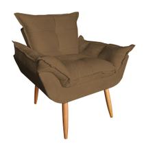Poltrona Decorativa Opala Plus Suede Marrom - Marcussi Decor