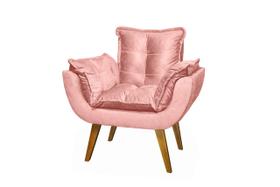 Poltrona Decorativa Opala Rosa Assento De Pillow