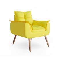 Poltrona Decorativa Opala Suede Amarelo - CabrunShop