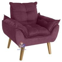 Poltrona Decorativa Opala Suede Bordô Smf Decor Poltrona Decorativa Opala Suede Bordô Smf Decor