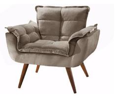 Poltrona Decorativa Opala Suede Capuccino RR Decor Poltrona Decorativa Opala Suede Capuccino RR Decor