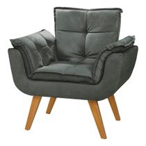 Poltrona Decorativa Opala Suede Composê Estampado Floral e Bege - Dora Bela