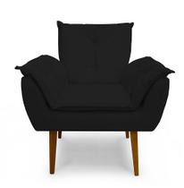Poltrona Decorativa Opala Suede Preto - Casa & Estofados Poltrona Decorativa Opala Suede Preto - Casa & Estofados