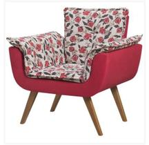 Poltrona Decorativa Opala Suede Rosa Bebê - Dora Bela