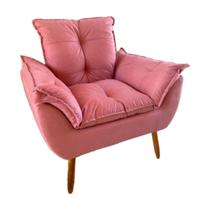 Poltrona Decorativa Opala Suede Rosa Poltrona Decorativa Opala Suede Rosa