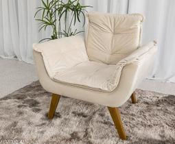 Poltrona Decorativa Opala Tecido Veludo - Veneza Estofados