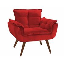 Poltrona Decorativa Opala Vermelho - KingDecor