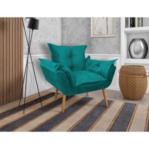 Poltrona Decorativa Opalla Paloma Suede Azul Turqueza Poltrona Decorativa Opalla Paloma Suede Azul Turqueza