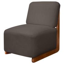 Poltrona Decorativa Orgânica California Base Madeira Bouclê