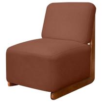 Poltrona Decorativa Orgânica California Base Madeira Bouclê