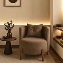 Poltrona Decorativa Orgânica Curva Luna Boucle Cappuccino - Montanaris Decor Poltrona Decorativa Orgânica Curva Luna Boucle Cappuccino - Montanaris Decor