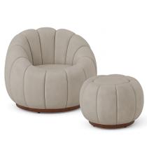 Poltrona Decorativa Orgânica Fixa com Puff Nuvem Boucle - Loja Sheep Poltrona Decorativa Orgânica Fixa com Puff Nuvem Boucle - Loja Sheep