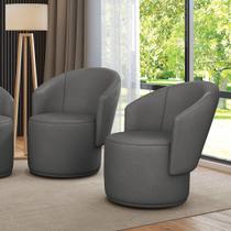 Poltrona Decorativa Orgânica Fixa para Sala Kit 2 Malu Sintético M11 - D'Rossi