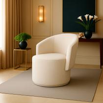 Poltrona Decorativa Orgânica Fixa para Sala Malu Sintético M11 - D'Rossi Poltrona Decorativa Orgânica Fixa para Sala Malu Sintético M11 - D'Rossi