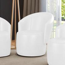 Poltrona Decorativa Orgânica Fixa Para Sala Malu Sintético Pu M11 - D'rossi Branco Poltrona Decorativa Orgânica Fixa Para Sala Malu Sintético Pu M11 - D'rossi Branco