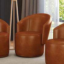 Poltrona Decorativa Orgânica Fixa para Sala Malu Sintético PU M11 - D'Rossi Poltrona Decorativa Orgânica Fixa para Sala Malu Sintético PU M11 - D'Rossi