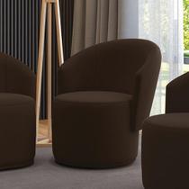 Poltrona Decorativa Orgânica Fixa Para Sala Malu Suede M11 - D'rossi Cor Marrom Poltrona Decorativa Orgânica Fixa Para Sala Malu Suede M11 - D'rossi Cor Marrom