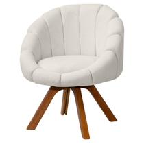 Poltrona Decorativa Orgânica Flora Base Giratória Bouclê