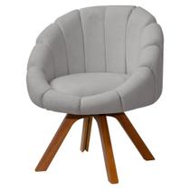 Poltrona Decorativa Orgânica Flora Base Giratória Bouclê