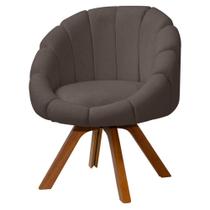 Poltrona Decorativa Orgânica Flora Base Giratória Bouclê