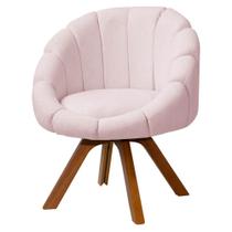 Poltrona Decorativa Orgânica Flora Base Giratória Bouclê