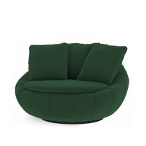 Poltrona Decorativa Orgânica Giratória Glória Veludo Verde - Loja Sheep
