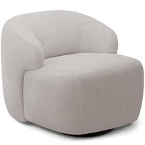 Poltrona Decorativa Orgânica Giratória Living Barolo L06 Bouclê Cinza