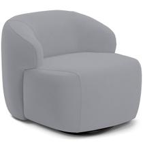 Poltrona Decorativa Orgânica Giratória Living Barolo L06 Veludo Cinza