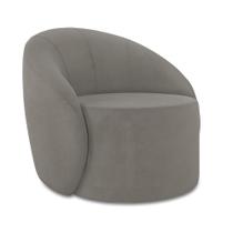 Poltrona Decorativa Orgânica Giratória Lua Suede Grafite D03 - D'Rossi