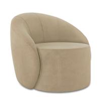 Poltrona Decorativa Orgânica Giratória Lua Suede Marrom Rato D03 - D'Rossi