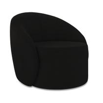 Poltrona Decorativa Orgânica Giratória Lua Suede Preto D03 - D'Rossi