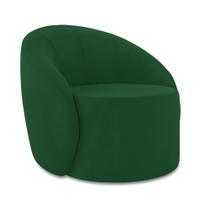 Poltrona Decorativa Orgânica Giratória Lua Suede Verde D03 - D'Rossi