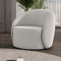 Poltrona Decorativa Orgânica Giratória Lua Veludo Cinza D03 - D'Rossi