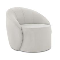 Poltrona Decorativa Orgânica Giratória Lua Veludo Cinza D03 - D'rossi