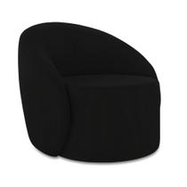 Poltrona Decorativa Orgânica Giratória Lua Veludo Preto D03 - D'rossi Poltrona Decorativa Orgânica Giratória Lua Veludo Preto D03 - D'rossi