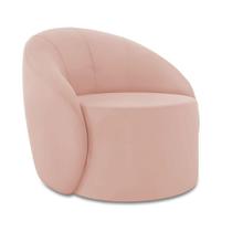 Poltrona Decorativa Orgânica Giratória Lua Veludo Rosê D03 - D'rossi